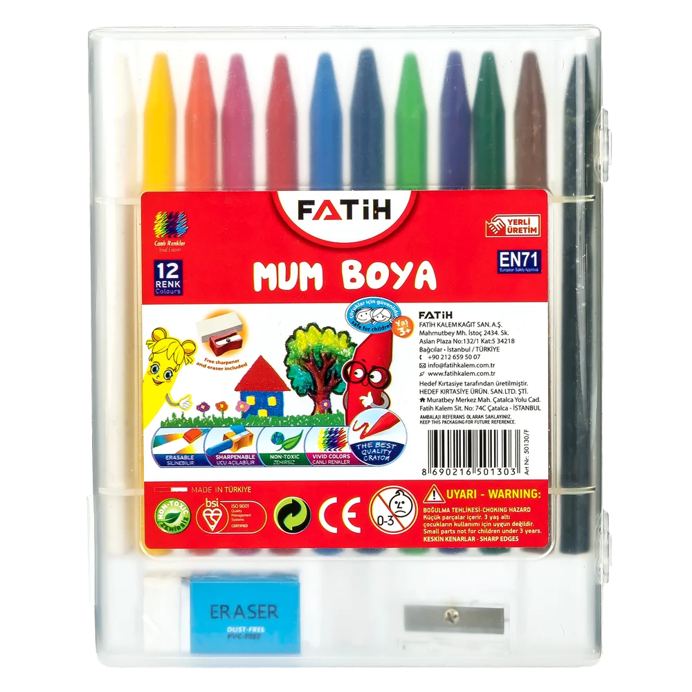 FA50130CB12RUZ - Fatih Mum Boya 12 R Uzun Silgi + K.Tıraş