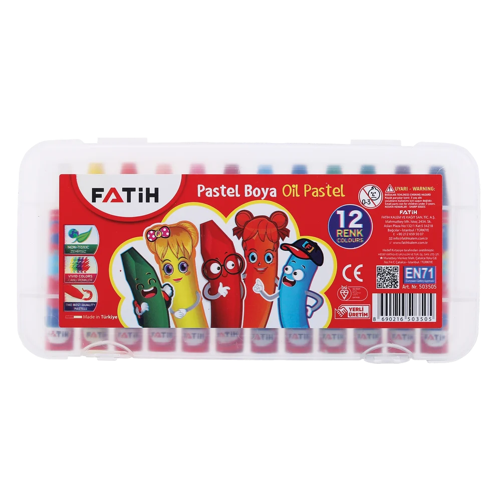 FA50350PB12RKS - Fatih Pastel Boya 12 Renk (Çantalı)