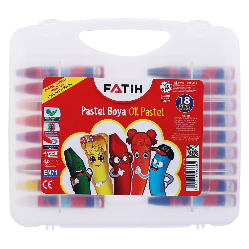 FA50360PB18RKS - Fatih Pastel Boya 18+1 Renk (Çantalı)