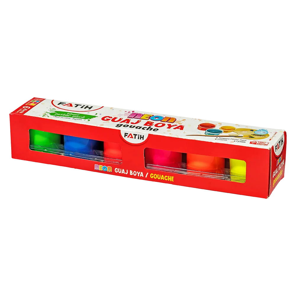 FA50430GB6R - Fatih Guaj Boyası Neon 6 Renk (6*25=150ML)