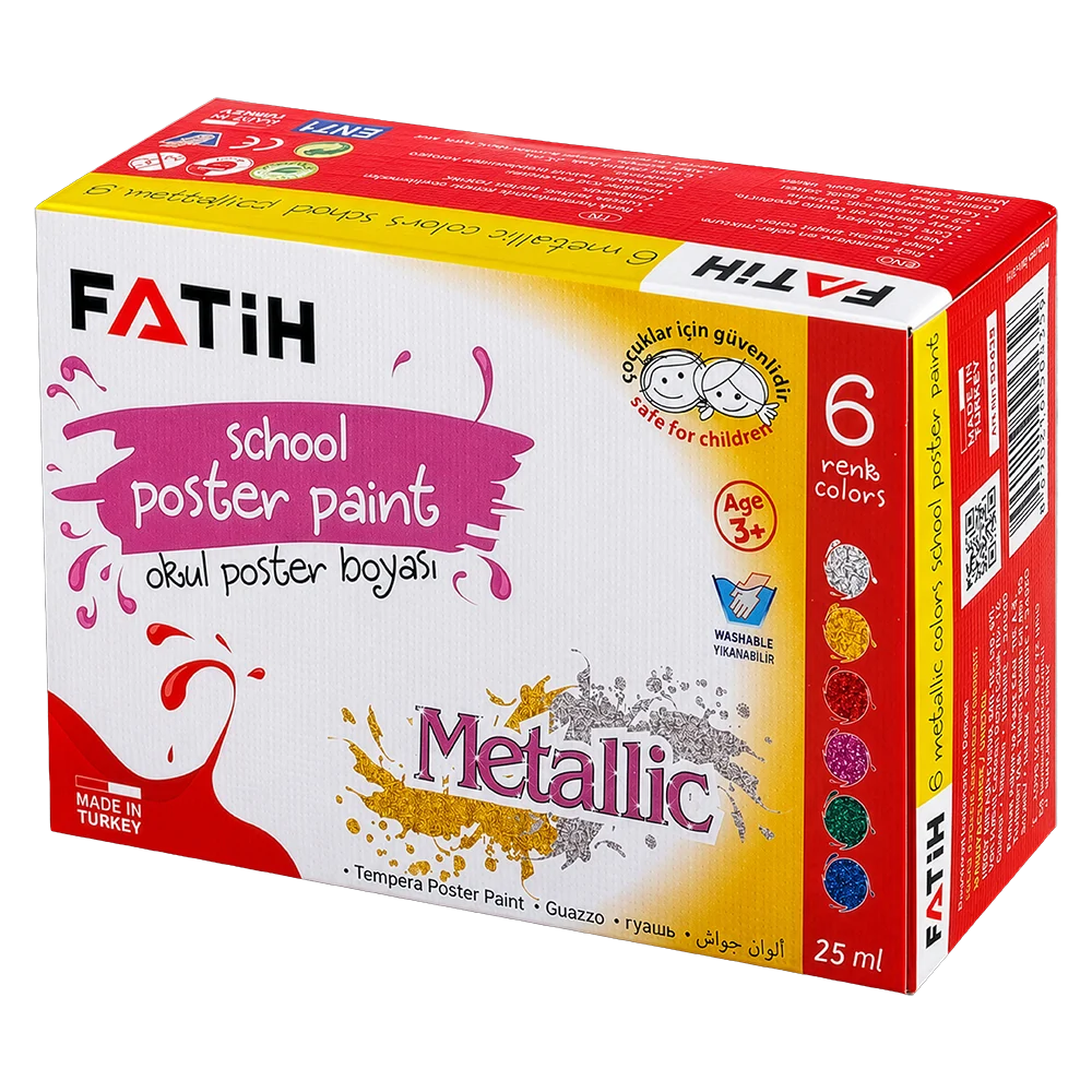 FA50435GB6RNK - Fatih Guaj Boyası Metalik 6 Renk (6*25=150ml)