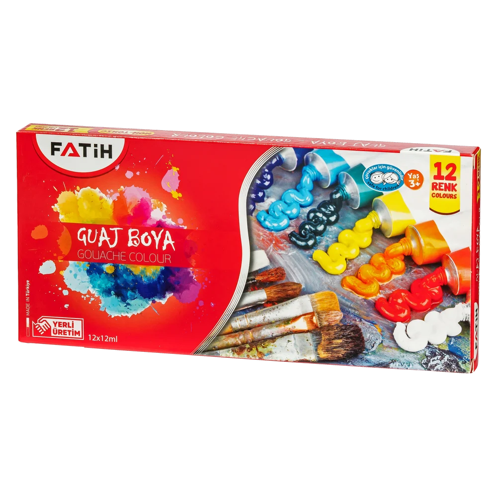 FA50521GB12 - Fatih Guaj Boyası Tüplü 12 Renk 12 ml