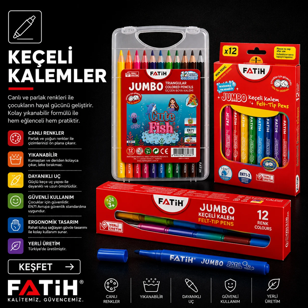 Fatih Kalem Keçeli Kalemler Kategorisi