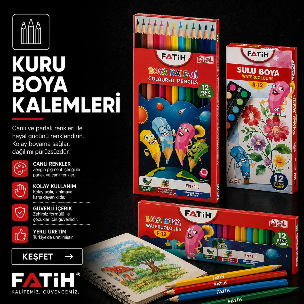 Fatih Kalem Kuru Boya Kalemleri Kategorisi