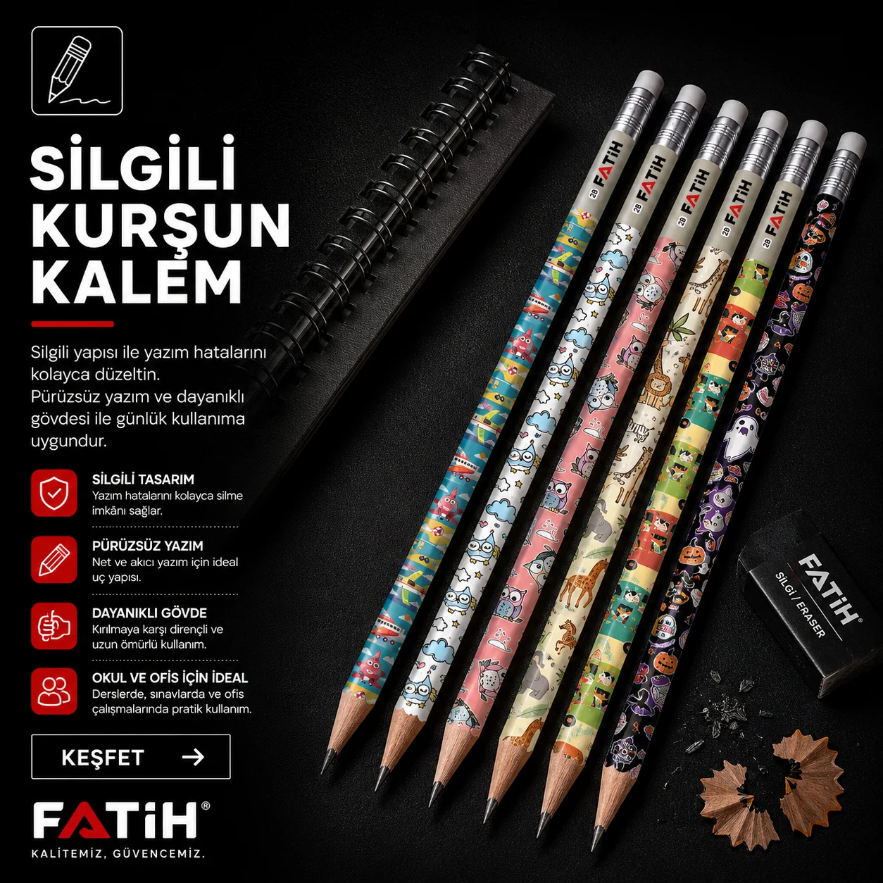 Fatih Kalem Silgili Kurşun Kalem Kategorisi