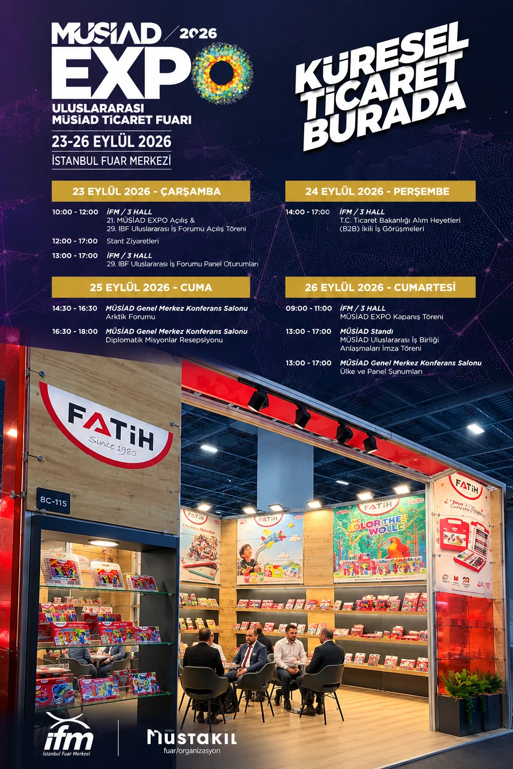 Fatih Kalem MÜSİAD EXPO 2026 standını ziyaret eden misafirler