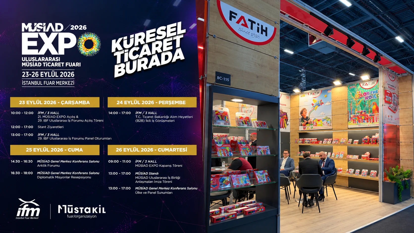 Fatih Kalem MÜSİAD EXPO 2026 standını ziyaret eden misafirler